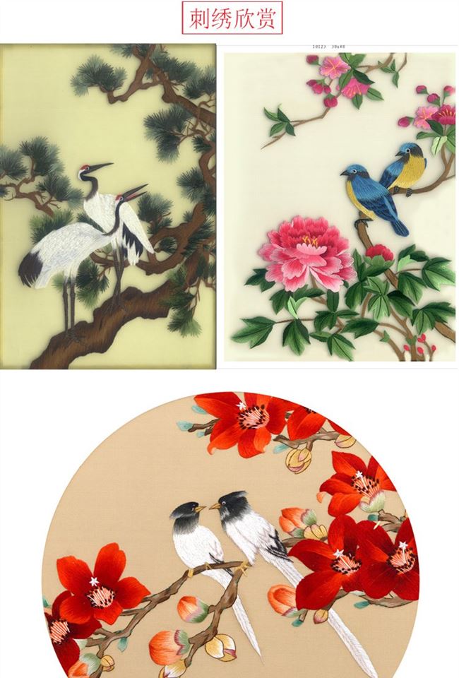 Một mảnh thêu thêu DIY thêu khăn tay cho các công cụ với phương pháp kim - Bộ dụng cụ thêu tranh thêu hoa khai phú quý