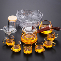 Tea set set household small set living room heat-resistant glass teacup Japanese side bar bubble teapot office meeting guest tea tray