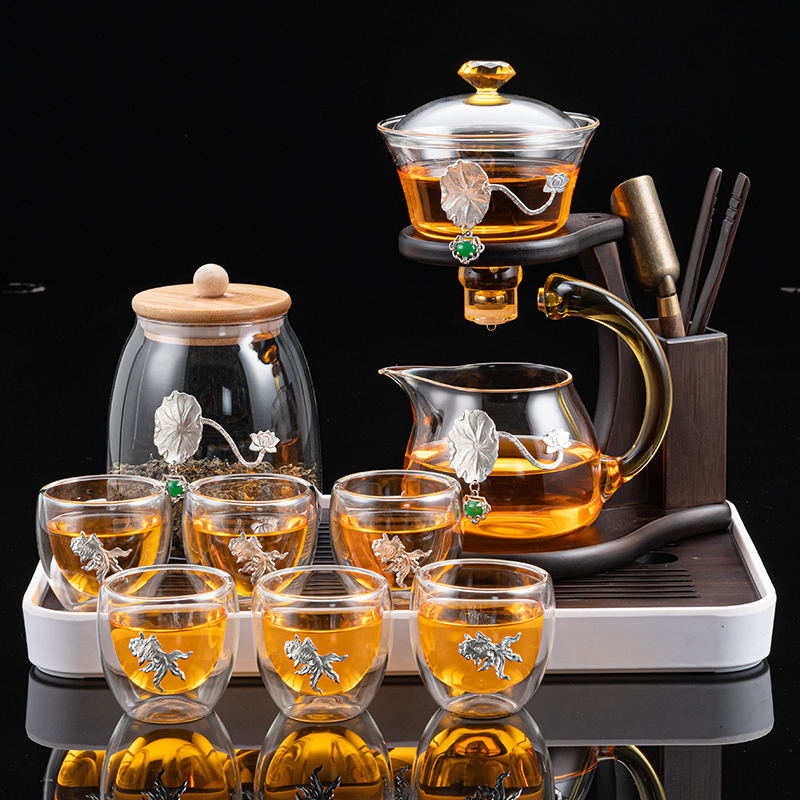 Tea set home kung fu tea cup lazy semi-automatic tea brewing artifact high-grade magnetic lead water teapot to drink tea