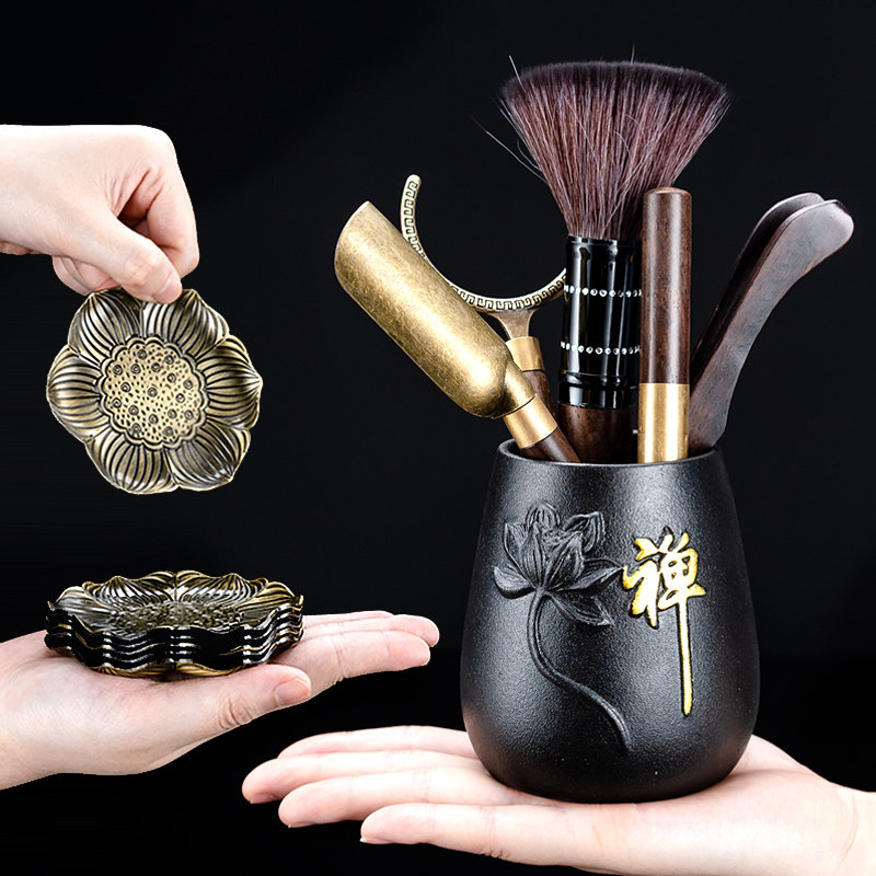 Tea Accessories Tea Ceremony Six Monks Suit Blackwood 6 Kung Fu Building Tool with a full tea clamp knife