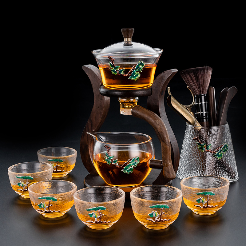 Glass automatic tea cup suit Gongfu tea with palace light teapot sloth tea maker upscale small set of livingroom tea