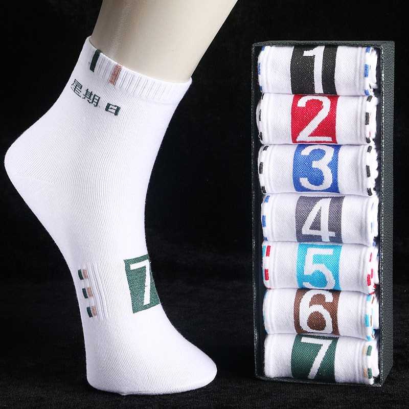 Vớ cotton bảy ngày nam và nữ cotton tuần quà tặng vớ vớ 7 ngày đôi giày lười vớ vớ thủy triều số tất thể thao