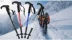 Ngoài trời trekking cực gấp hợp kim nhôm siêu nhẹ khóa ngoài hấp thụ kính thiên văn dính carbon ông già đi bộ gậy mía - Gậy / gậy