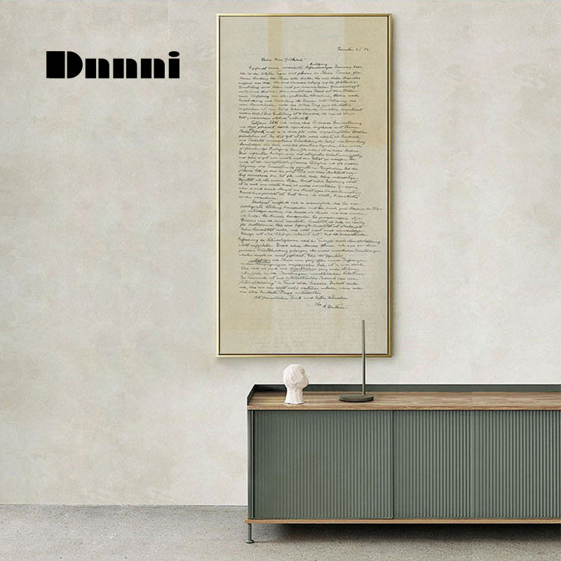 Dnnni Einstein nostalgic English handwritten letters Letters Decoration Painting Living-room Dining Room Hotel Bookroom Hanging Paintings