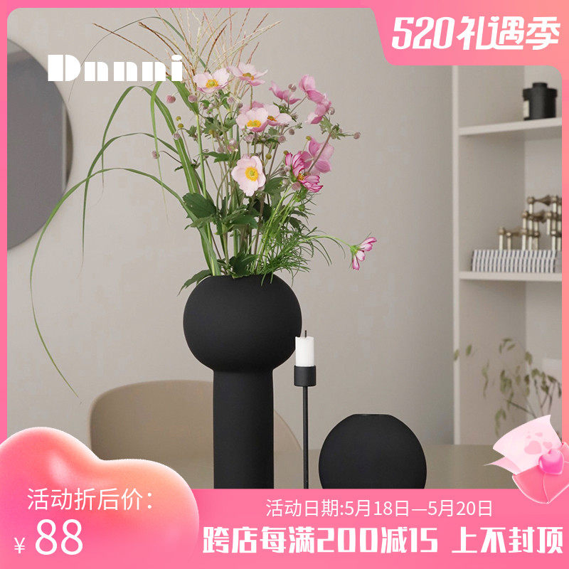 Dnnni Nordic Ceramic Vase High Drum Small Freshener Flower Floral Living-room Home Minimalist Decorative Ceramic Pendulum