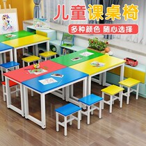 Primary and secondary school desks and chairs Training tables Kindergarten tables and chairs Art painting Handmade tables Tutoring class training courses Desks and chairs