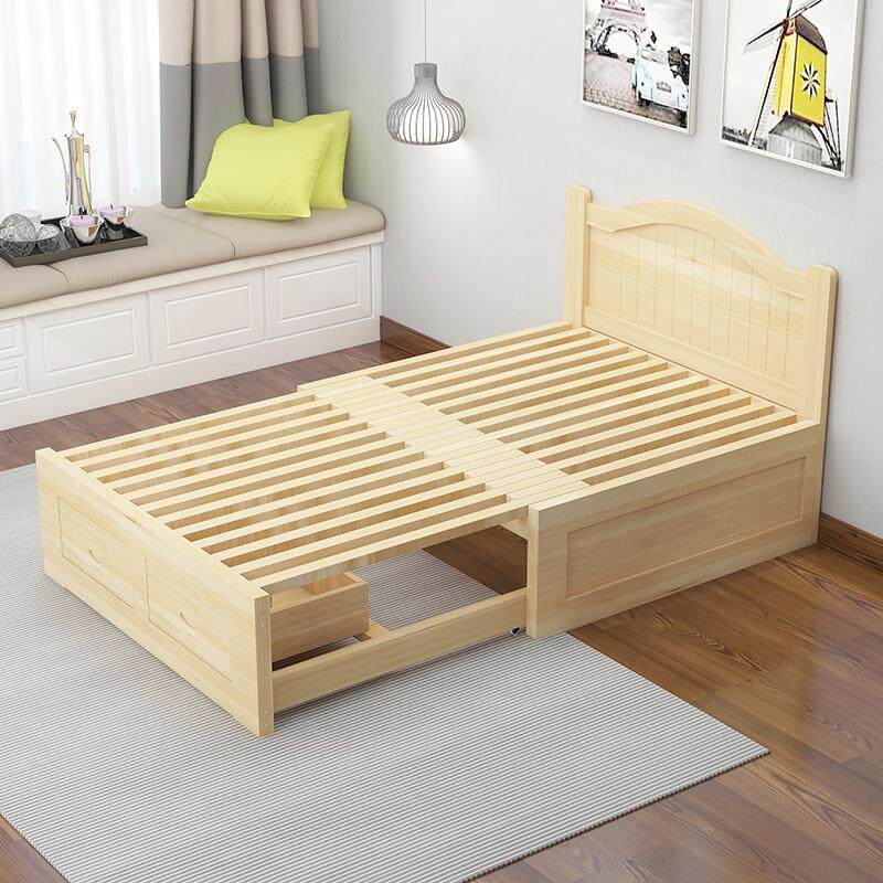 Multifunctional sofa bed simple modern solid wood adult single small apartment splicing bed pull-out bed telescopic bed