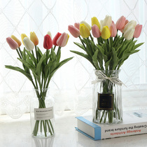 Tulip Emulation Flower Bouquet Photo Props Dry Flower Tulip Fake Flowers High-end Bedroom Decoration Living Room Hem