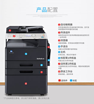 Konica Minolta 206 ເລເຊີສີດຳ ແລະສີຂາວທັງໝົດໃນເຄື່ອງສະແກນເຄື່ອງພິມ A3A4