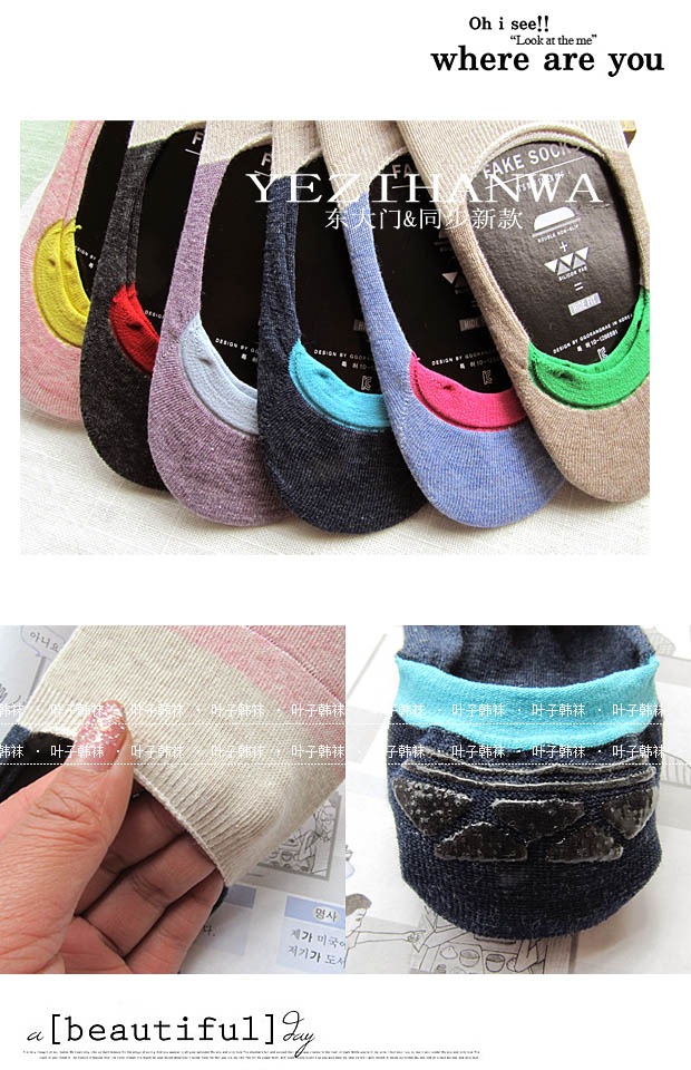 Hàn Quốc mùa xuân và mùa hè vớ bù đắp vô hình vớ nữ thuyền vớ cotton nông miệng vớ đặt màu khâu phần mỏng vớ nữ tất dài