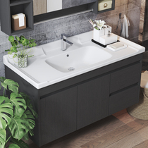 Solid wood wall-mounted washbasin cabinet combination small apartment bathroom washbasin pool simple wash countertop basin hanging basin