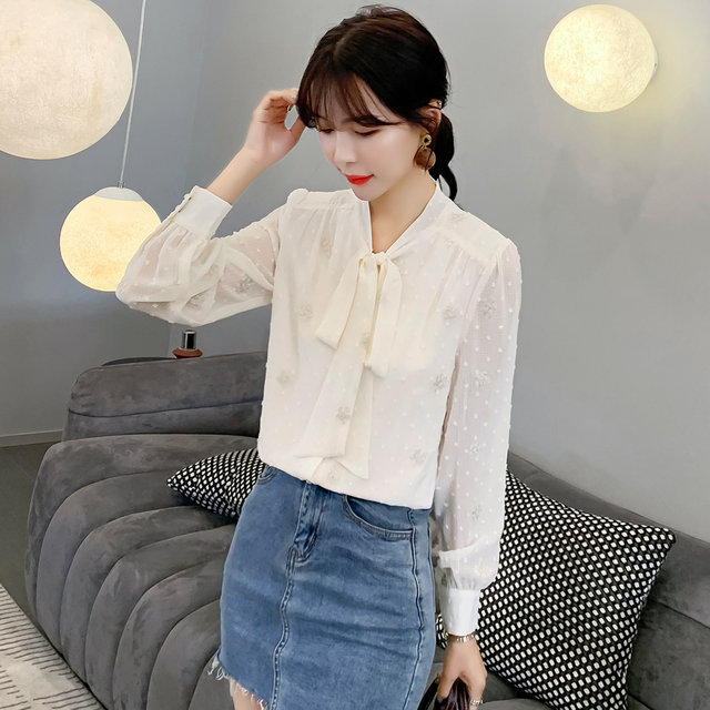 Summer Long Sleeve Lace Bottoming Shirt Women's Spring 2022 New Tops Fashion Chiffon Shirts 2021