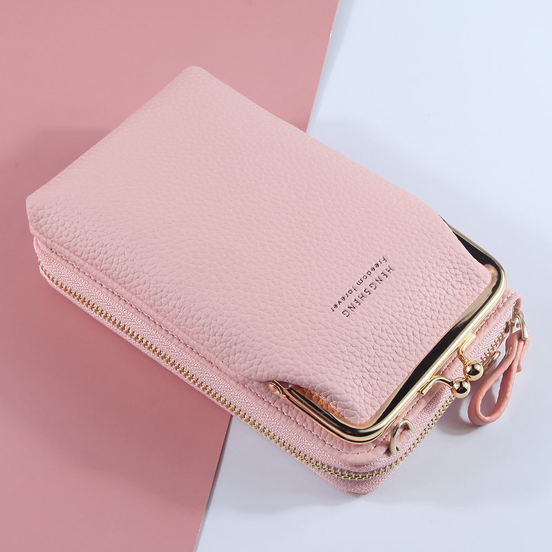 Mobile phone bag ladies diagonal shoulder bag long version women's soft wallet large capacity can hold mobile phone mini clutch bag women