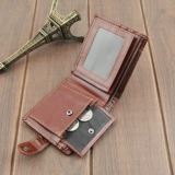 Короткая пряжка, вместительный и большой бумажник, кошелек, модный трендовый картхолдер, из натуральной кожи, простой и элегантный дизайн