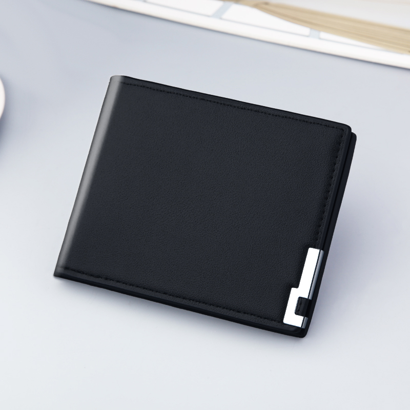 Men's tide brand short clip card bag ultra-thin multi-card slot can hold a driver's license large-capacity student Korean version of the soft leather bag