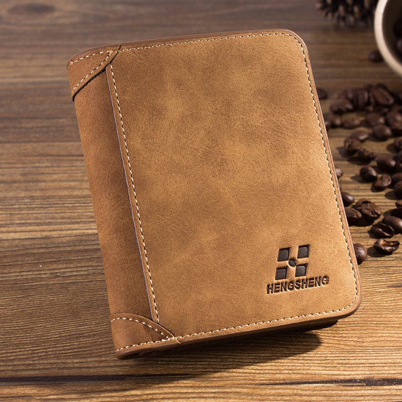 Men's wallet short youth Korean version vertical multi-functional wallet creative personality student multi-card wallet three fold