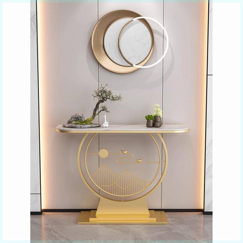 Italian-Style Entrance Door, Light Luxury Slate Entrance Table, Wrought Iron Wall-Mounted Ultra-Narrow Entrance Table, Foyer Entry Italian-Style Entrance Door, Light Luxury Slate Entrance Table, Wrought Iron Wall-Mounted Ultra-Narrow Entrance Table, Foyer Entry