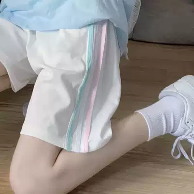 Large size women's 2021 new fat sister = summer clothes hip big legs thick women's pants loose thin leg shorts tide