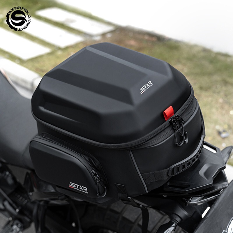 Star Knight Motorcycle Rear Seat Bag 54L Full Helmet Tail Bag Riding Backpack Motorcycle Hard Shell Helmet Bag