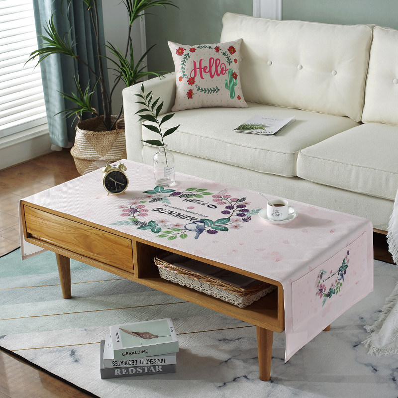 Nordic cotton and linen simple tablecloth fabric rectangular coffee table cloth table mat tablecloth desk TV cabinet dust cover cover
