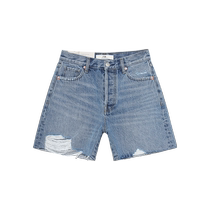 ZNE American textured distressed denim shorts for women 1265