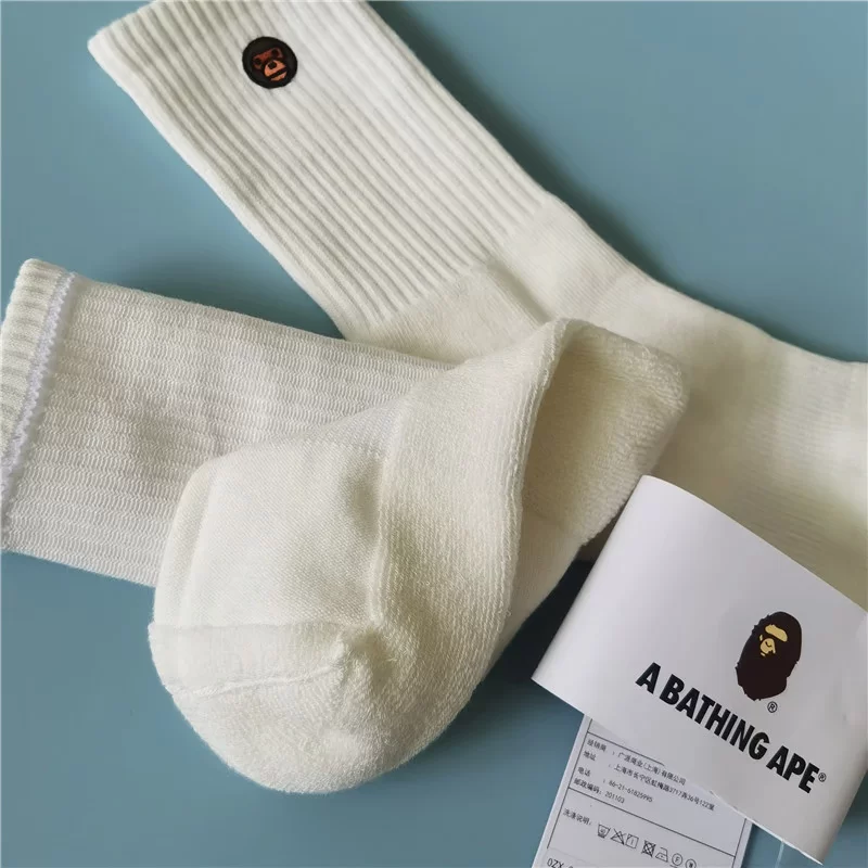 [Официальный BAPE обезьянка мужская/женская хлопковая носовая ткань низкая-верхняя спортивная носка]