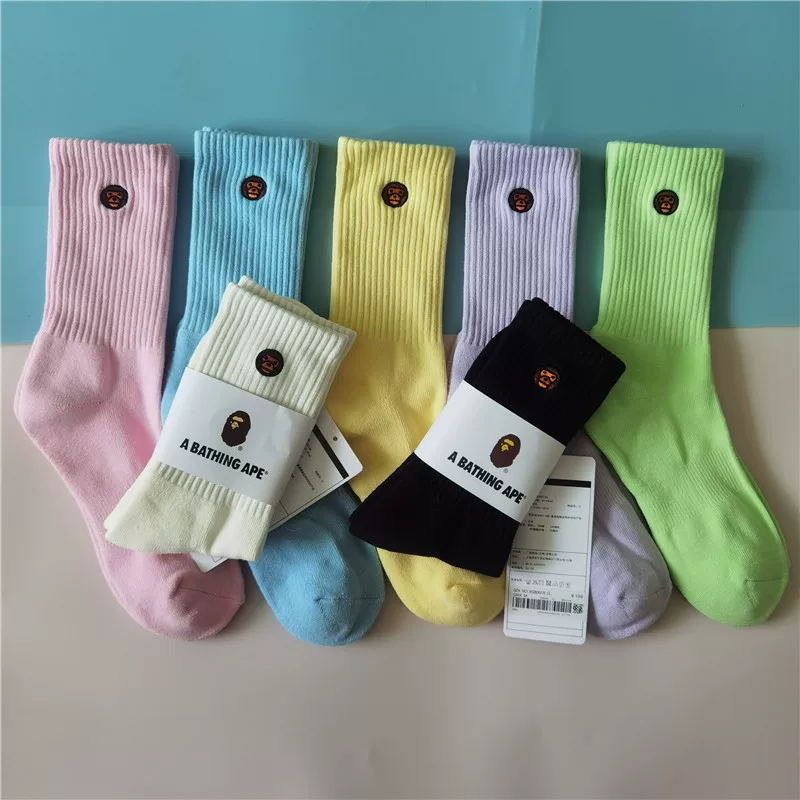 [Официальный BAPE обезьянка мужская/женская хлопковая носовая ткань низкая-верхняя спортивная носка]