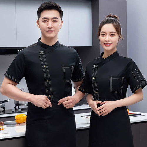 Ресторан и ресторан летний шеф-повар Высококачественный рабочая одежда для мужской шерсти с коротки