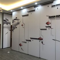 Mobile wind and rice soundproof hotel office store partition wall partition screen movable wall box sliding door
