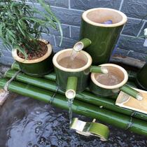 Bamboo-cylinder water flow instrumental water circulation filtration circulation system bamboo fish-fish living room home automatic bamboo water pumping fish tank