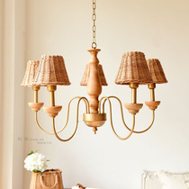 (Makino) chandelier retro American countryside Nordic nostalgic natural living room bedroom study