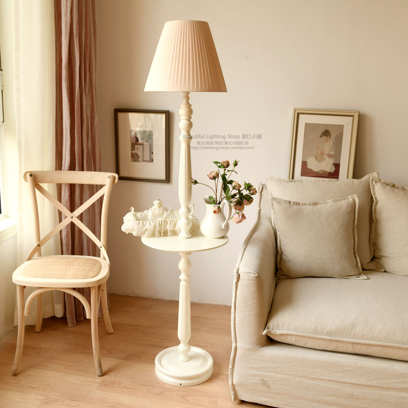 Floor lamp minimalist Eurostyle American mix lap bedroom bedside headlights Table Light Trays Lamp White Stem 