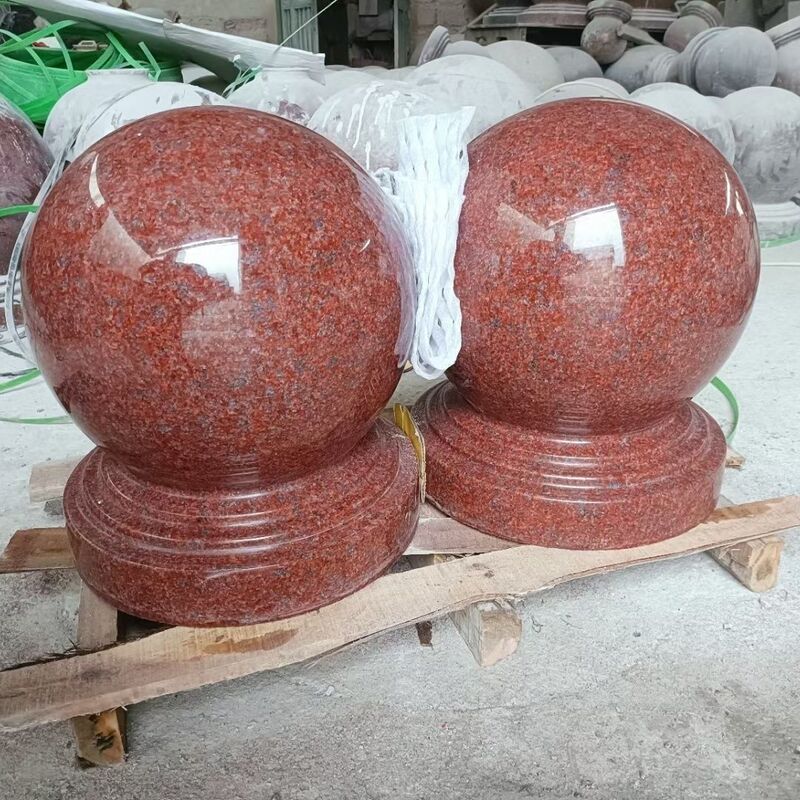 Hui'An Stone Carving Indian Red Column Ball Round Door Courtyard Pier Spherical Marble Ball Road Block Car Hui'An Stone Carving Indian Red Column Ball Round Door Courtyard Pier Spherical Marble Ball Road Block Car