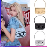 Серебряная кожаная сумка на одно плечо, сумка через плечо