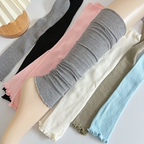 Japanese fungus lace gray socks spring and summer thin cotton light blue pile socks ballet style girl pink leg covers