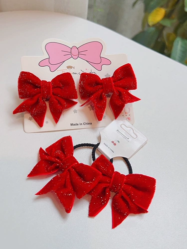 Красная заколка для волос с бантиком, детская резинка для волос, аксессуар для волос, челка, шпильки для волос