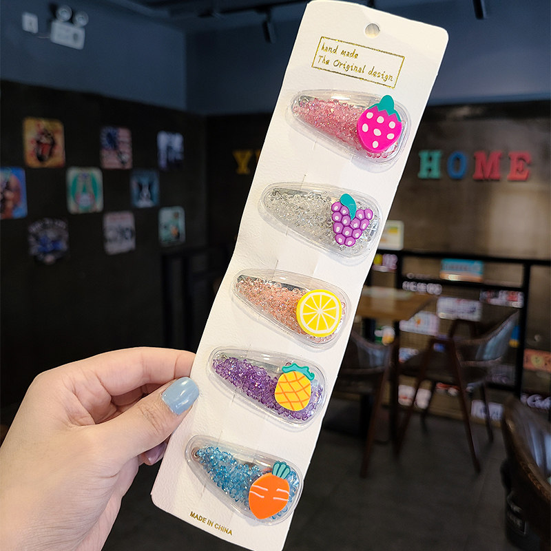 Girl stream sofa card cute fruit clip Liu Haijia BB clamps baby hair clamps and crystal sand head decoration