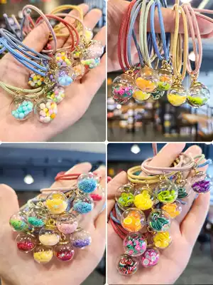 Original Hairband Hairband female minimalist temperament cartoon quicksand crystal ball hair leather cover tie hair rubber band hair rope