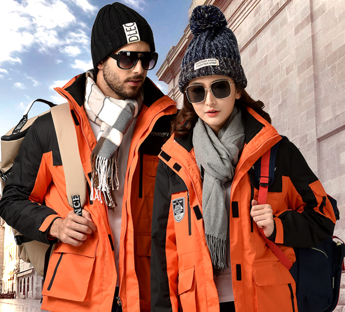 Pecking Wood Birds Autumn Winter Submachine Clothes Men And Women Three-in-one Outdoor Climbing Clothes Lovers Tide Cards Thickened Coats Group Purchase Customised