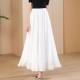 Chiffon new summer skirt big sway elastic long skirt women summer dance print beach pleated fairy skirt
