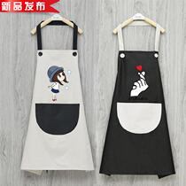 Large size apron 300 pounds plus fertilizer plus 200 pounds customized home kitchen fat people anti-c water and oil cute Japanese and Korean