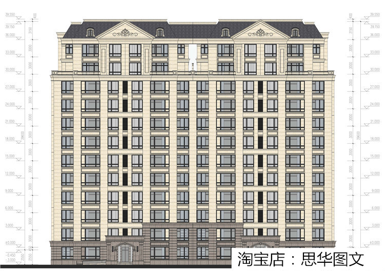 T36 高层多层居住区小区户型住宅建筑规划设计CAD图纸SU模...-10