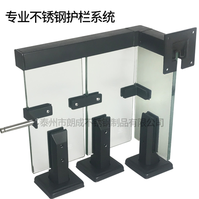 Stainless steel columns are used for light luxury stainless steel glass platform railings and stairs to fix glass pool clips