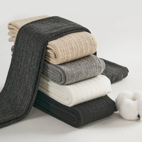 Детские демисезонные колготки, флисовые черные леггинсы