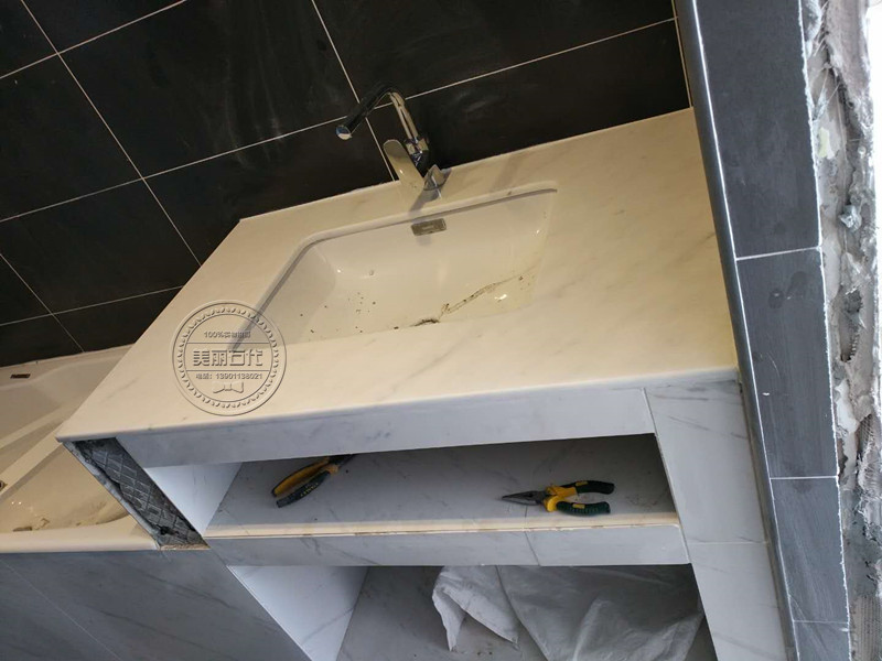 Natural marble Yashi white bathroom cabinet surface Stone Hand washing table surface Window sill surface Marble bathtub surface