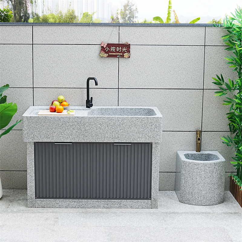 Outdoor Courtyard Pool Natural Stone Sink Granite Basin Whole Stone Carving Marble Laundry Sink Wash Basin