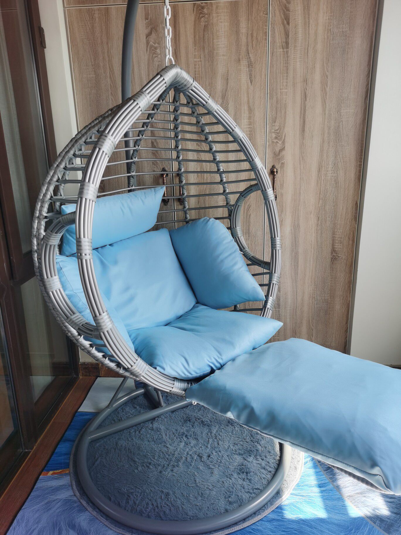 Rocking chair single double coarse rattan hanging chair Lazy Man Rattan Chair Hammock Room with Balcony Outdoor home Cradle