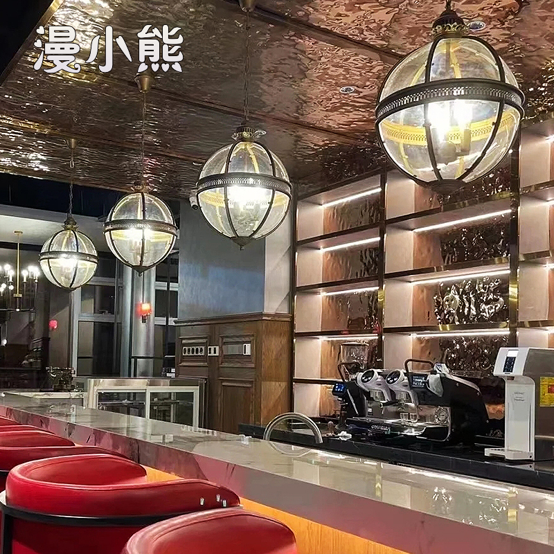 American Retro Industrial Style Victorian Era Hotel Lobby Bedroom Restaurant Round Glass Ball Loft Chandelier American Retro Industrial Style Victorian Era Hotel Lobby Bedroom Restaurant Round Glass Ball Loft Chandelier