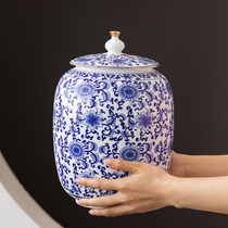 Tea cans ceramic large sealed cans 2kg large tea tanks Puer tea boxes household moisture-proof storage cans customized