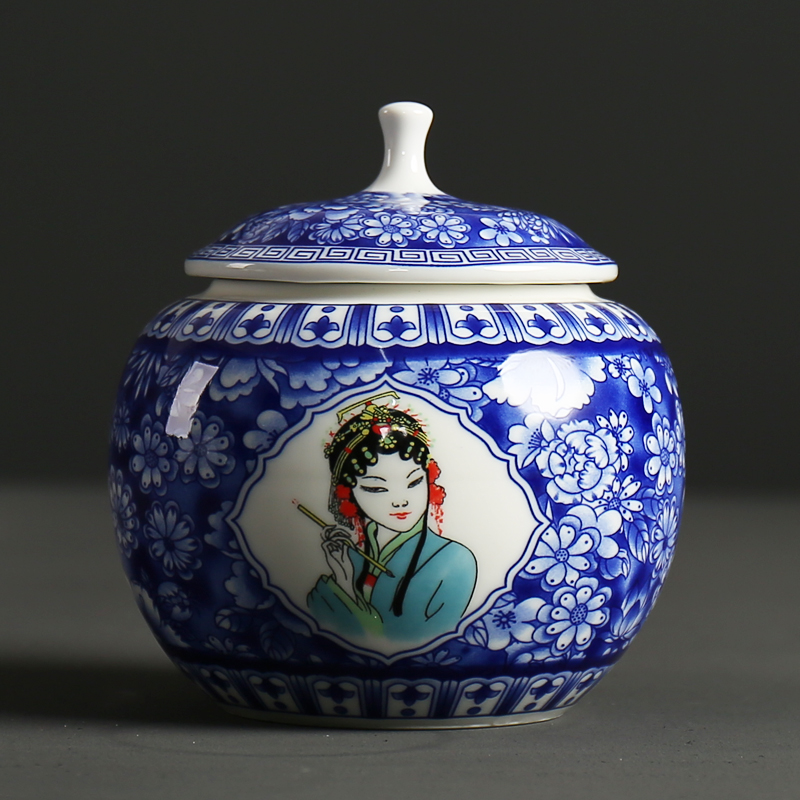 Colored enamel large celadon caddy fixings ceramic seal tank half jins pot containing tea packaging gift boxes